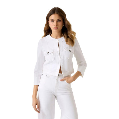Guess White Cotton Full-Length Jacket