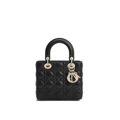 Dior quilted shoulder bag in black lamb leather