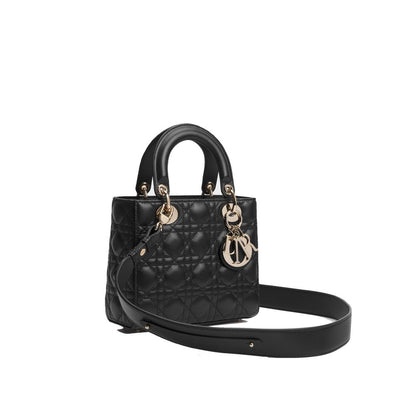 Dior quilted shoulder bag in black lamb leather
