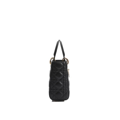 Dior quilted shoulder bag in black lamb leather
