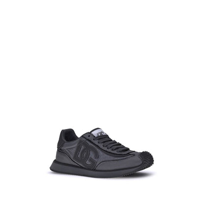 Dolce & Gabbana Black Mixed-Material Sneakers
