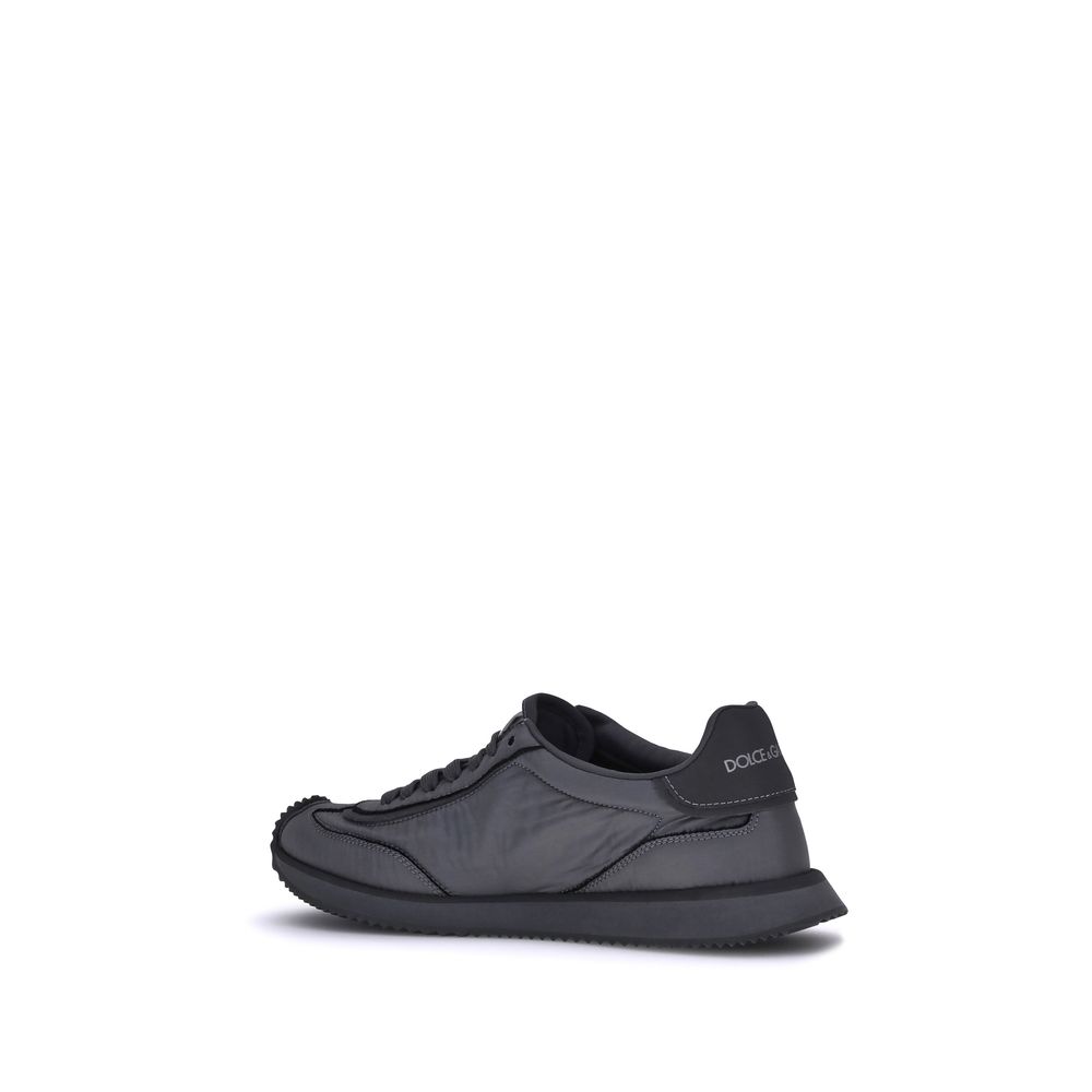 Dolce & Gabbana Black Mixed-Material Sneakers