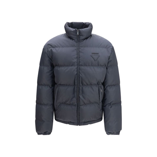 Prada Padded High-Neck Jacket – Blue