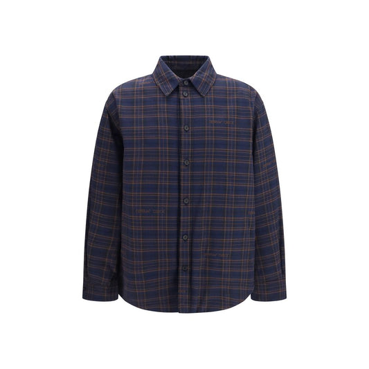 Off-White Padded CHECK Flannel Shirt – Blue