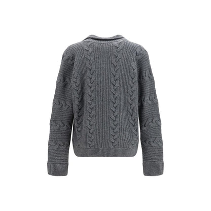 Versace gray merino wool and cashmere cardigan