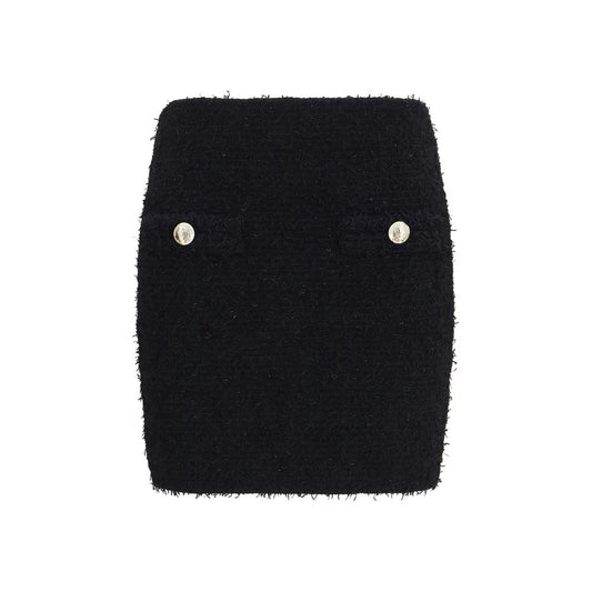 Balmain Black Viscose Mini Skirt