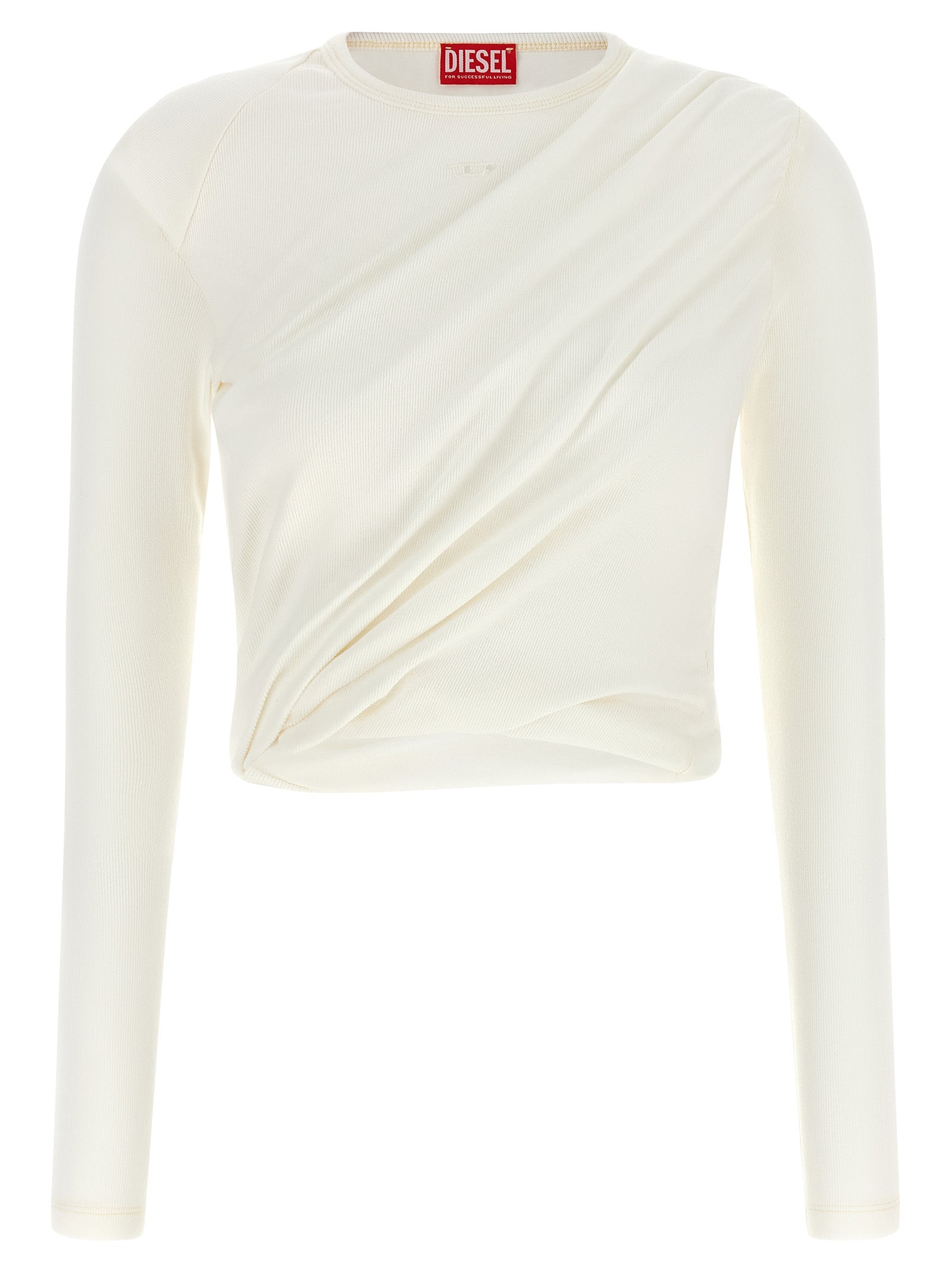 Diesel White Cotton Long Sleeve T-Shirt