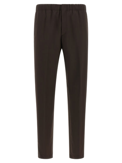 Lardini Brown Virgin Wool Casual Pants