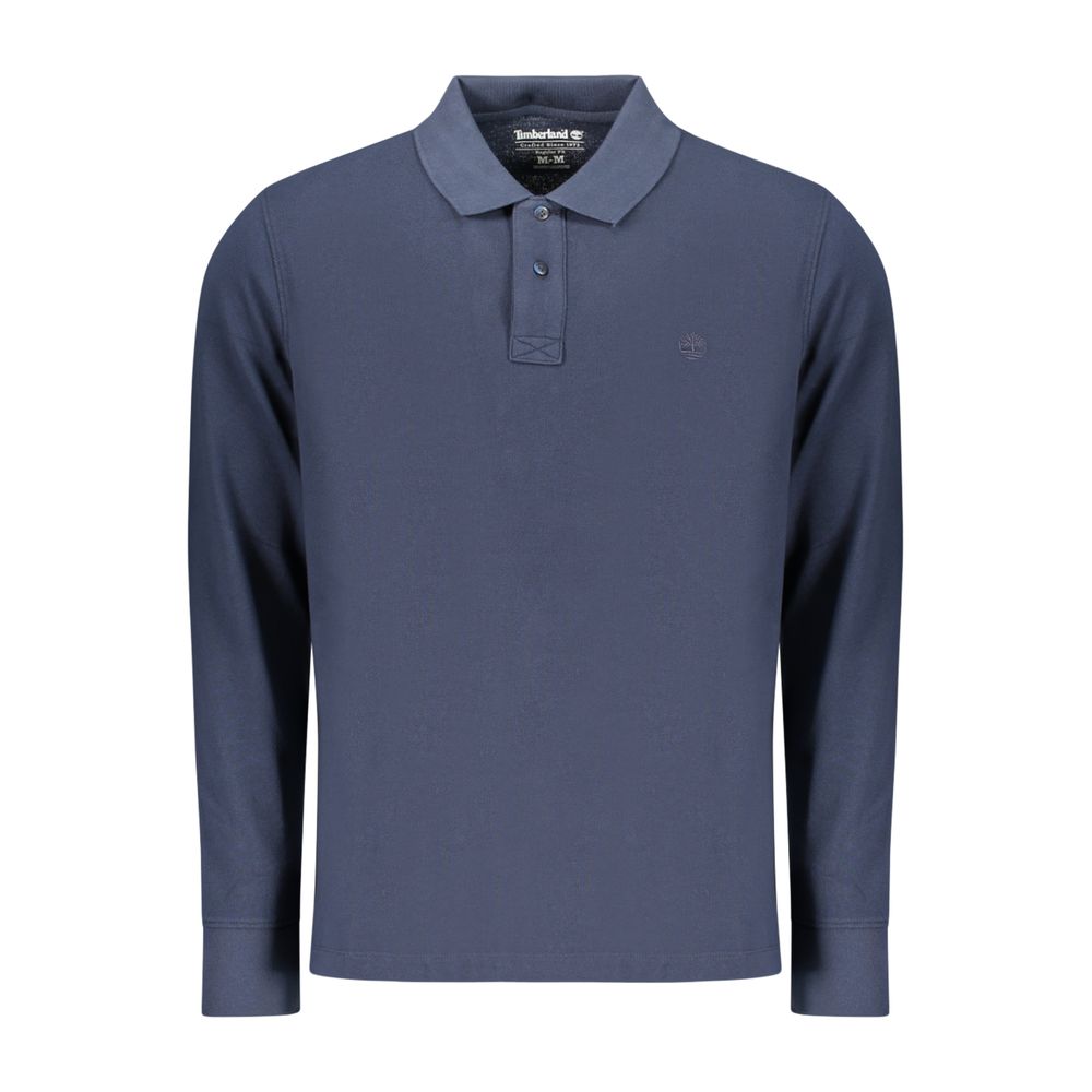 Timberland Blue Long-Sleeve Cotton Polo Shirt