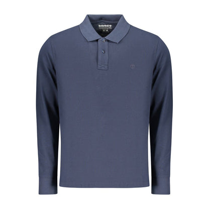 Timberland Blue Long-Sleeve Cotton Polo Shirt