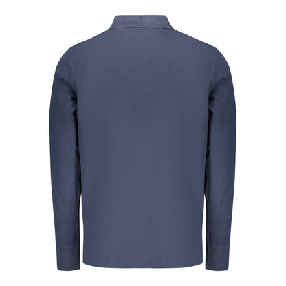 Timberland Blue Long-Sleeve Cotton Polo Shirt