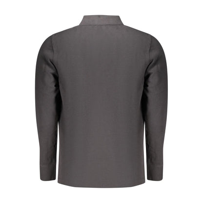 Timberland Black Long-Sleeve Cotton Polo Shirt