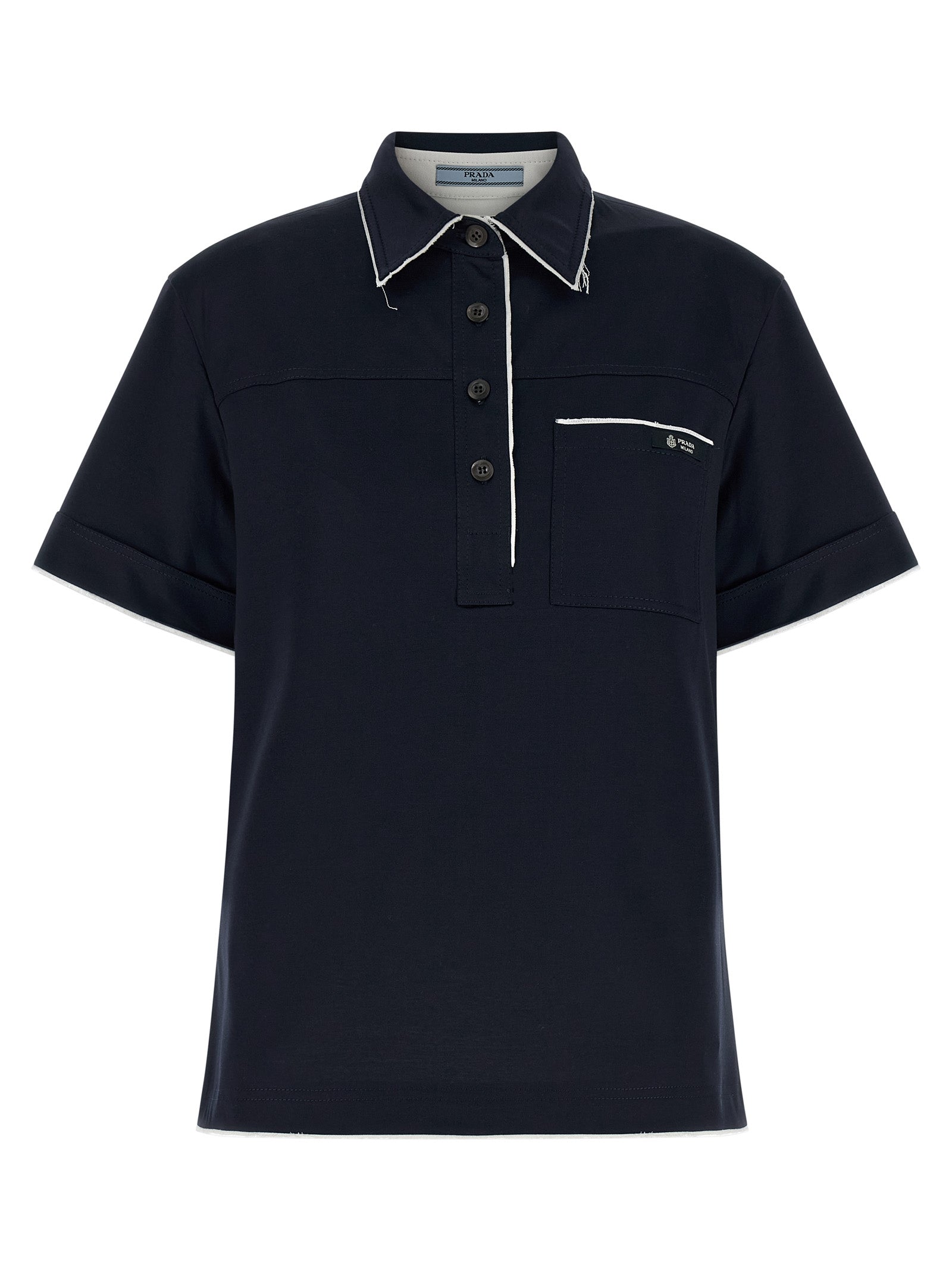 Prada Blue Cotton Polo Shirt