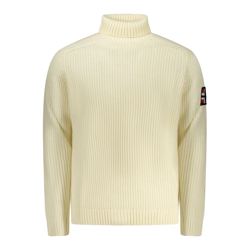 Norway 1963 rullekravesweater i uld og marabou – hvid