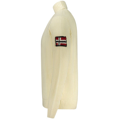Norway 1963 rullekravesweater i uld og marabou – hvid