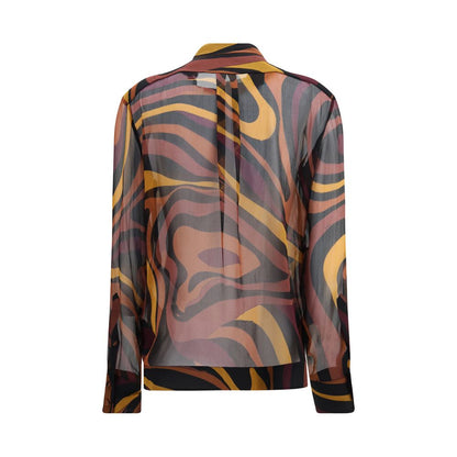 Emilio Pucci Marmo Silk Creponne Shirt – Multicolour