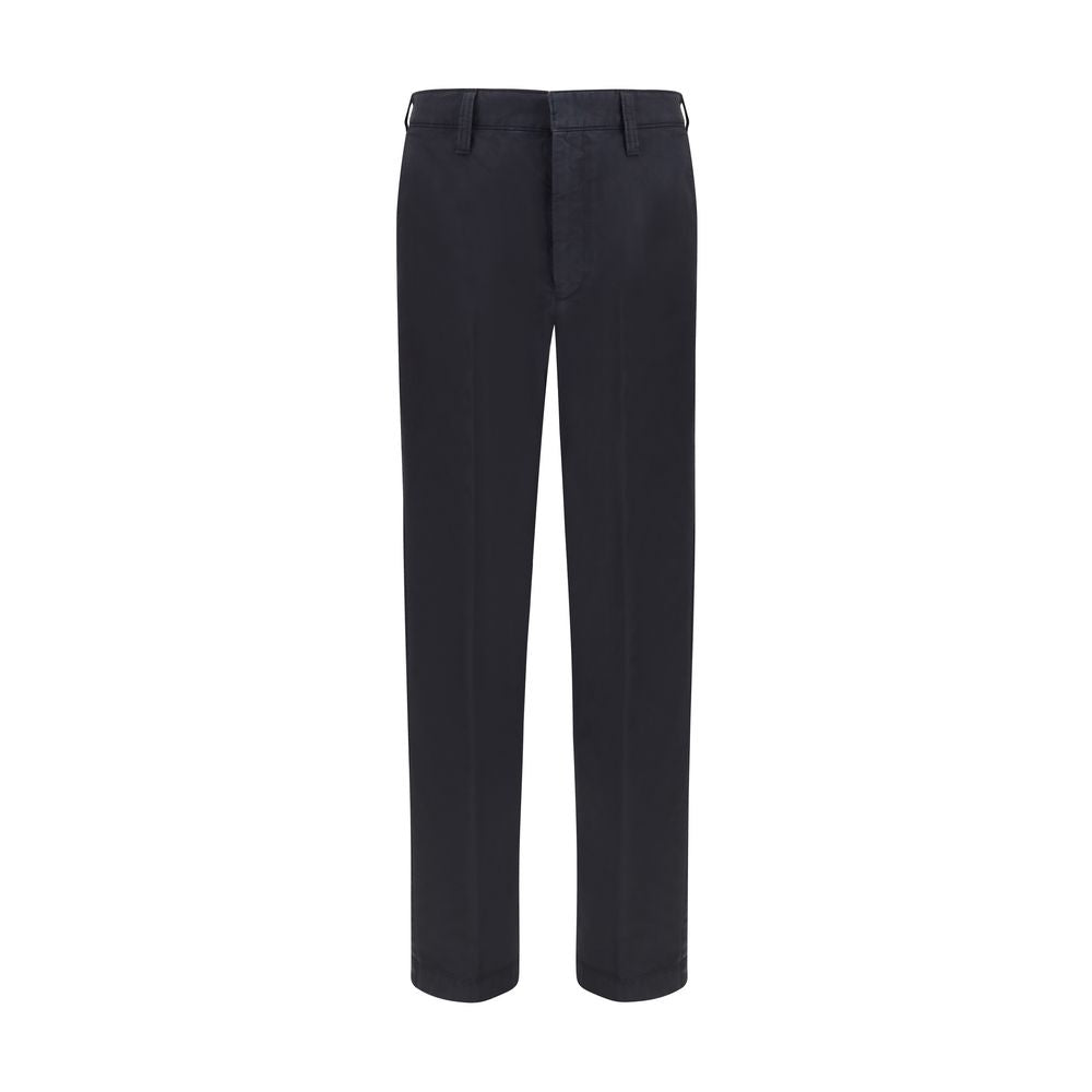 Prada Garment-Dyed Cotton Trousers – Blue