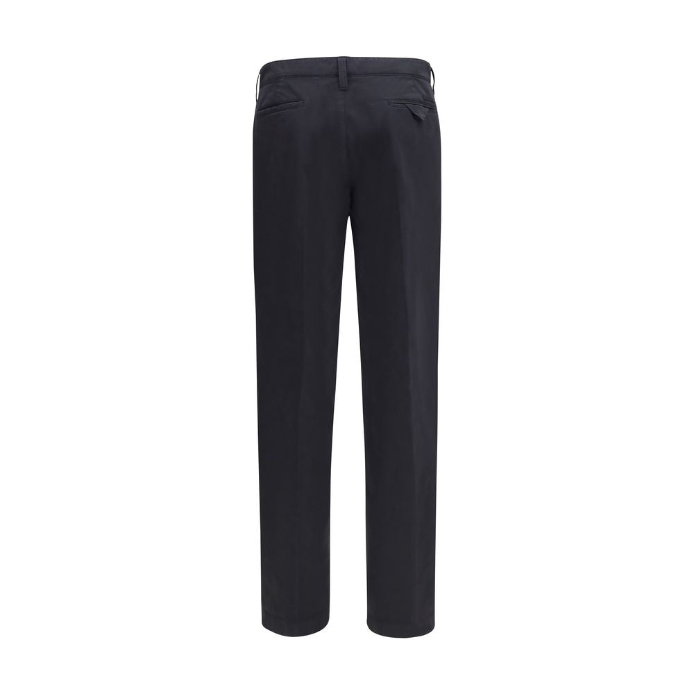 Prada Garment-Dyed Cotton Trousers – Blue