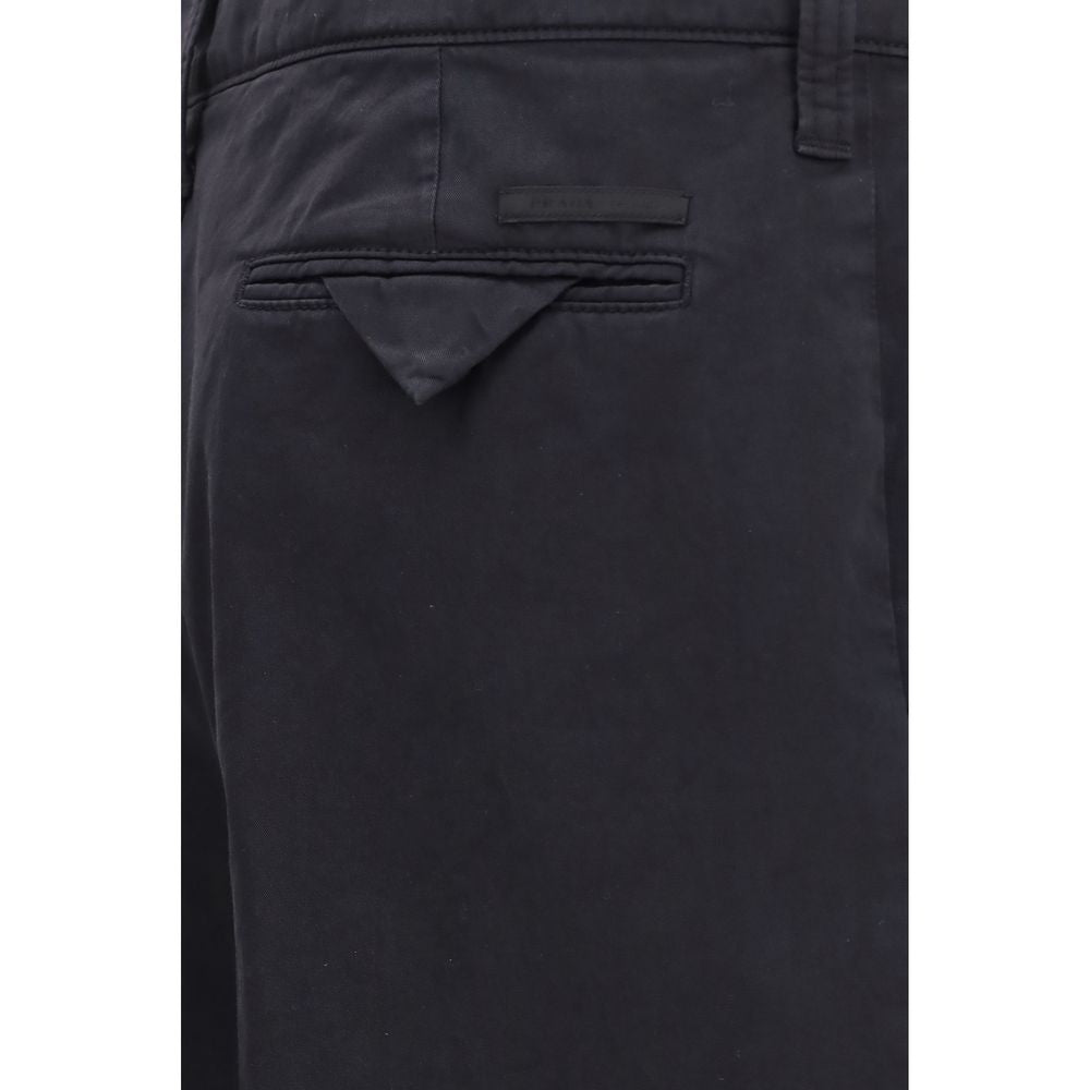 Prada Garment-Dyed Cotton Trousers – Blue