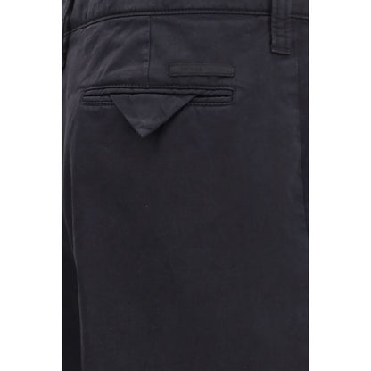 Prada Garment-Dyed Cotton Trousers – Blue