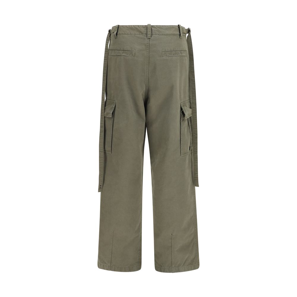 Fendi Cotton Cargo Trousers with Waist Ties – Bicolour