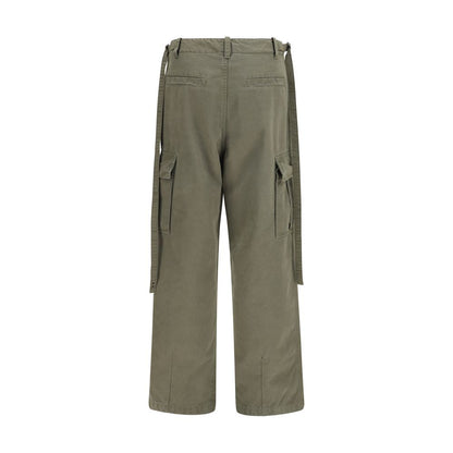 Fendi Cotton Cargo Trousers with Waist Ties – Bicolour
