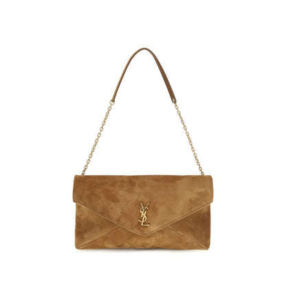 Saint Laurent Cassandre Shoulder Bag – Beige Suede
