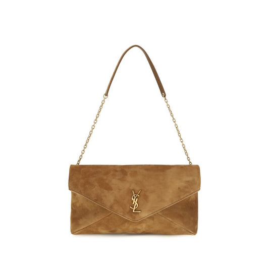 Saint Laurent Cassandre Shoulder Bag – Beige Suede