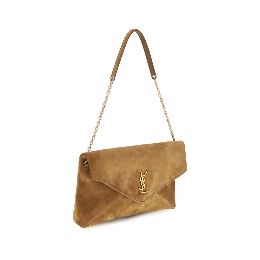Saint Laurent Cassandre Shoulder Bag – Beige Suede