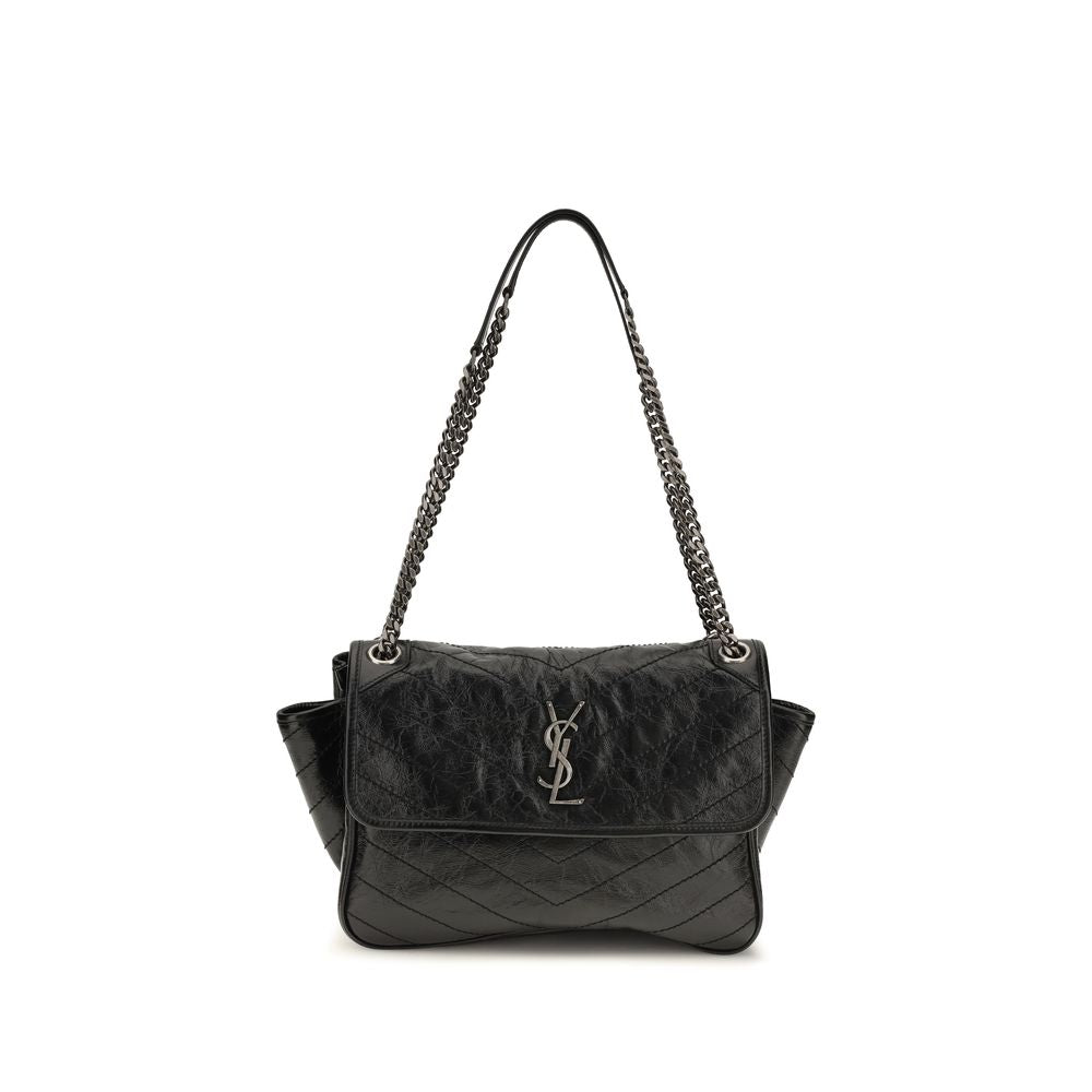 Saint Laurent Niki Tripouch Calf-Leather Shoulder Bag – Black