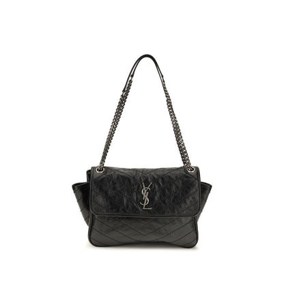 Saint Laurent Niki Tripouch Calf-Leather Shoulder Bag – Black