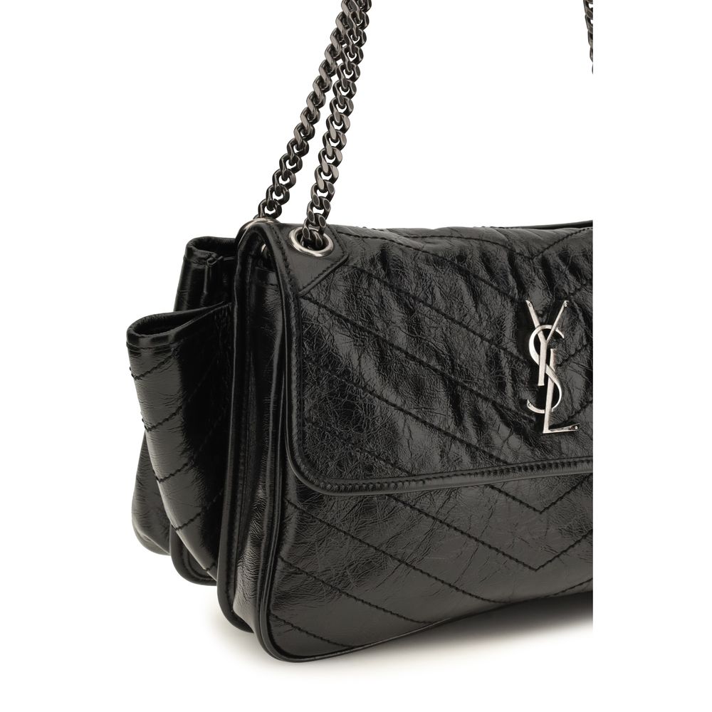 Saint Laurent Niki Tripouch Calf-Leather Shoulder Bag – Black