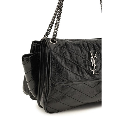 Saint Laurent Niki Tripouch Calf-Leather Shoulder Bag – Black