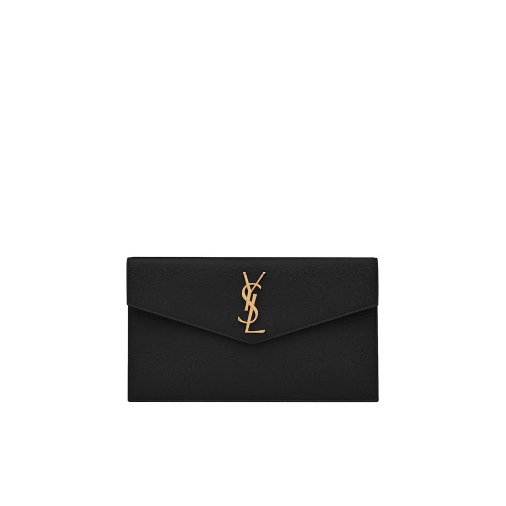 Black Saint Laurent leather clutch