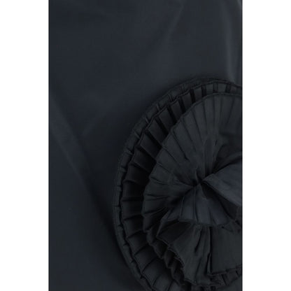 Blumarine Mini Skirt with Floral Appliqué – Black