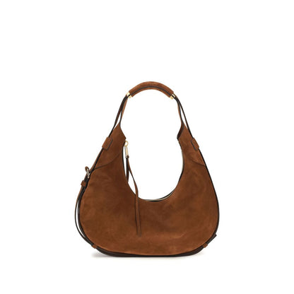 Moschino Handle Me Hobo Shoulder Bag – Brown Suede