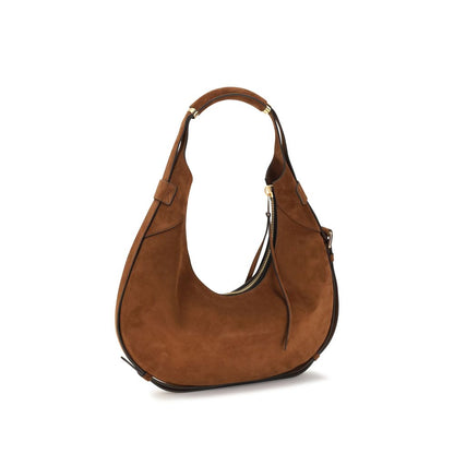 Moschino Handle Me Hobo Shoulder Bag – Brown Suede