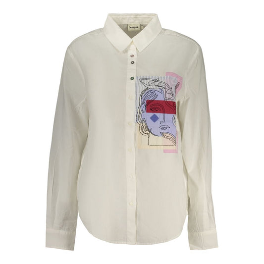 Desigual White Cotton Dress Shirt