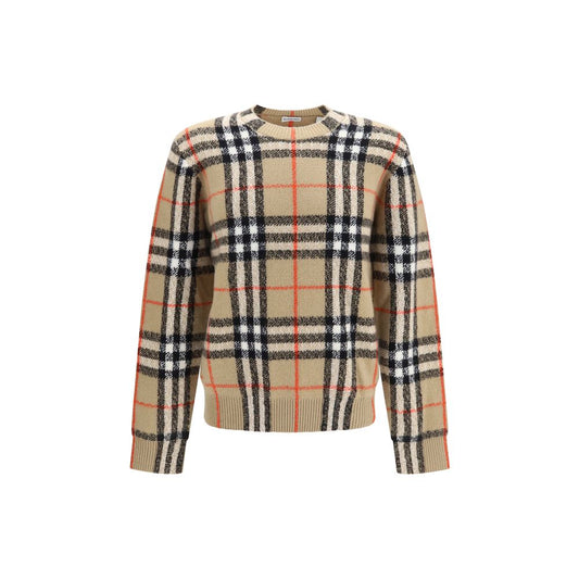 Burberry Check Cashmere Sweater – Beige