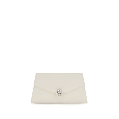 Alexander McQueen Skull Mini Clutch – White Calf Leather
