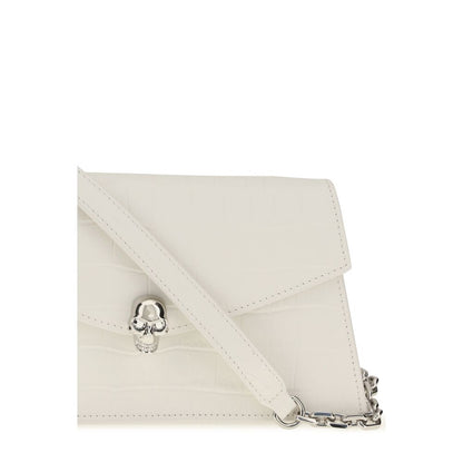 Alexander McQueen Skull Mini Clutch – White Calf Leather