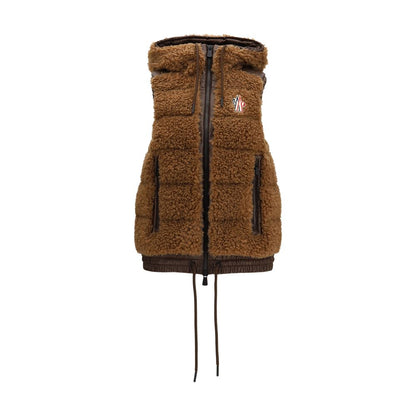 Moncler Grenoble Padded Down Vest with Hood – Brown