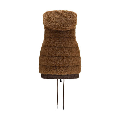 Moncler Grenoble Padded Down Vest with Hood – Brown