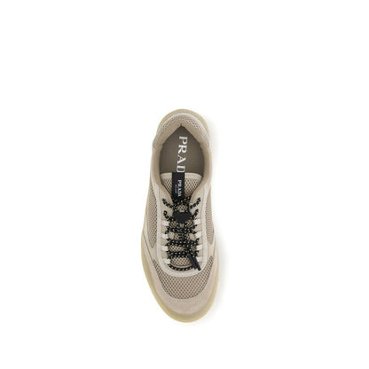 Prada Speedrock Mesh and Calf-Leather Sneakers – Beige