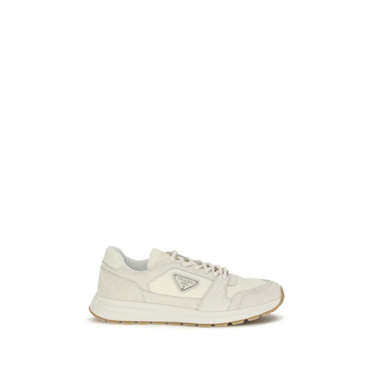 Prada Prax Suede and Calf Leather Sneakers – Beige