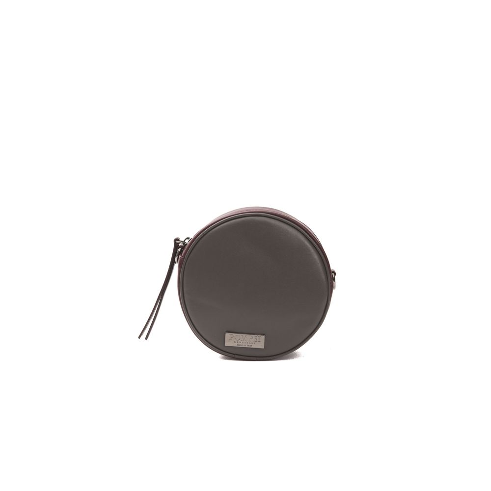 Pompei Donatella Small Oval Leather Crossbody Bag – Burgundy