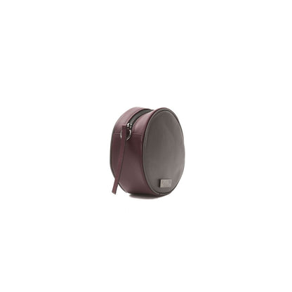 Pompei Donatella Small Oval Leather Crossbody Bag – Burgundy