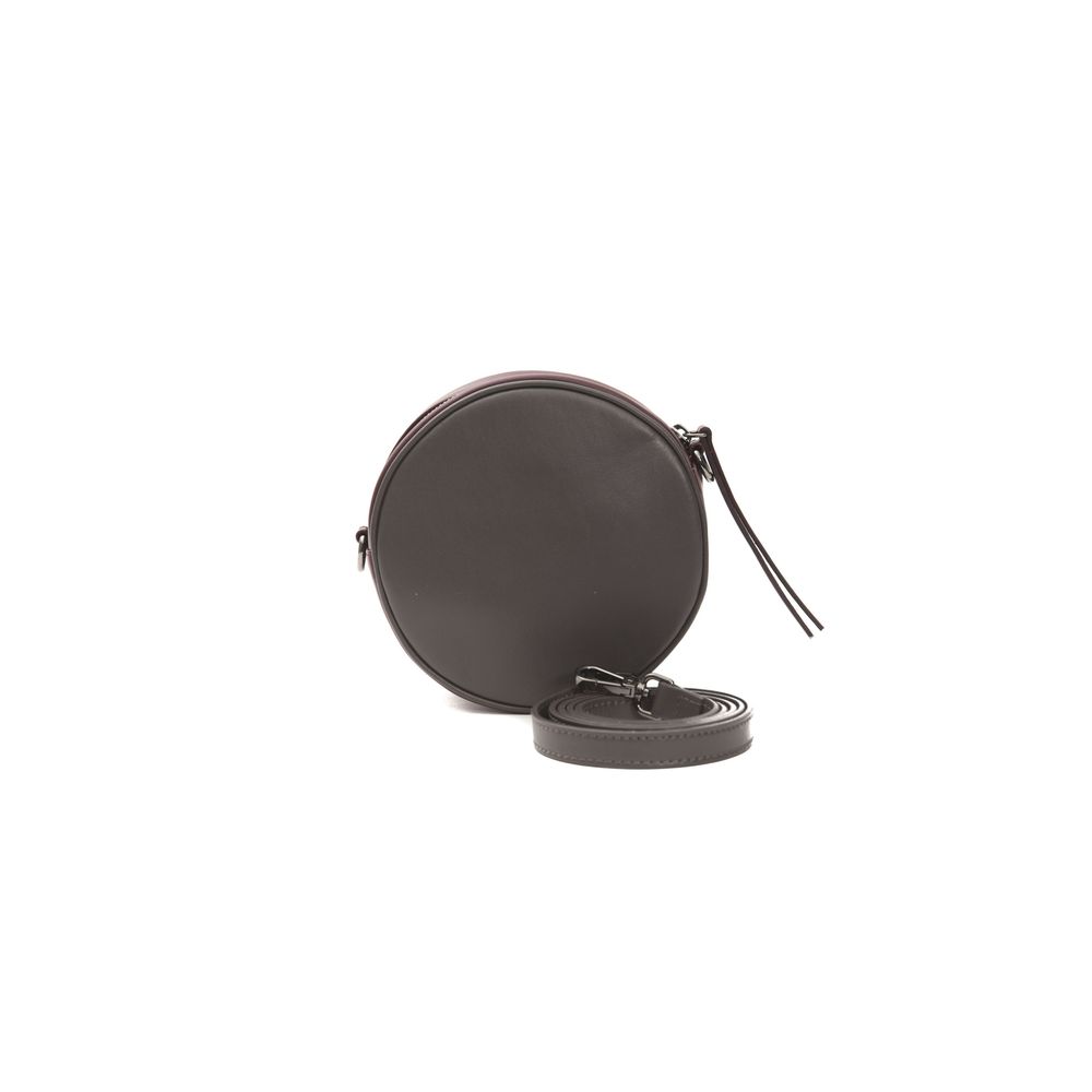 Pompei Donatella Small Oval Leather Crossbody Bag – Burgundy