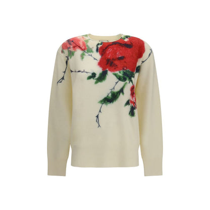 Blumarine Rose-Print Sweater – Beige