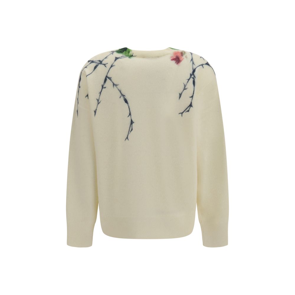 Blumarine Rose-Print Sweater – Beige